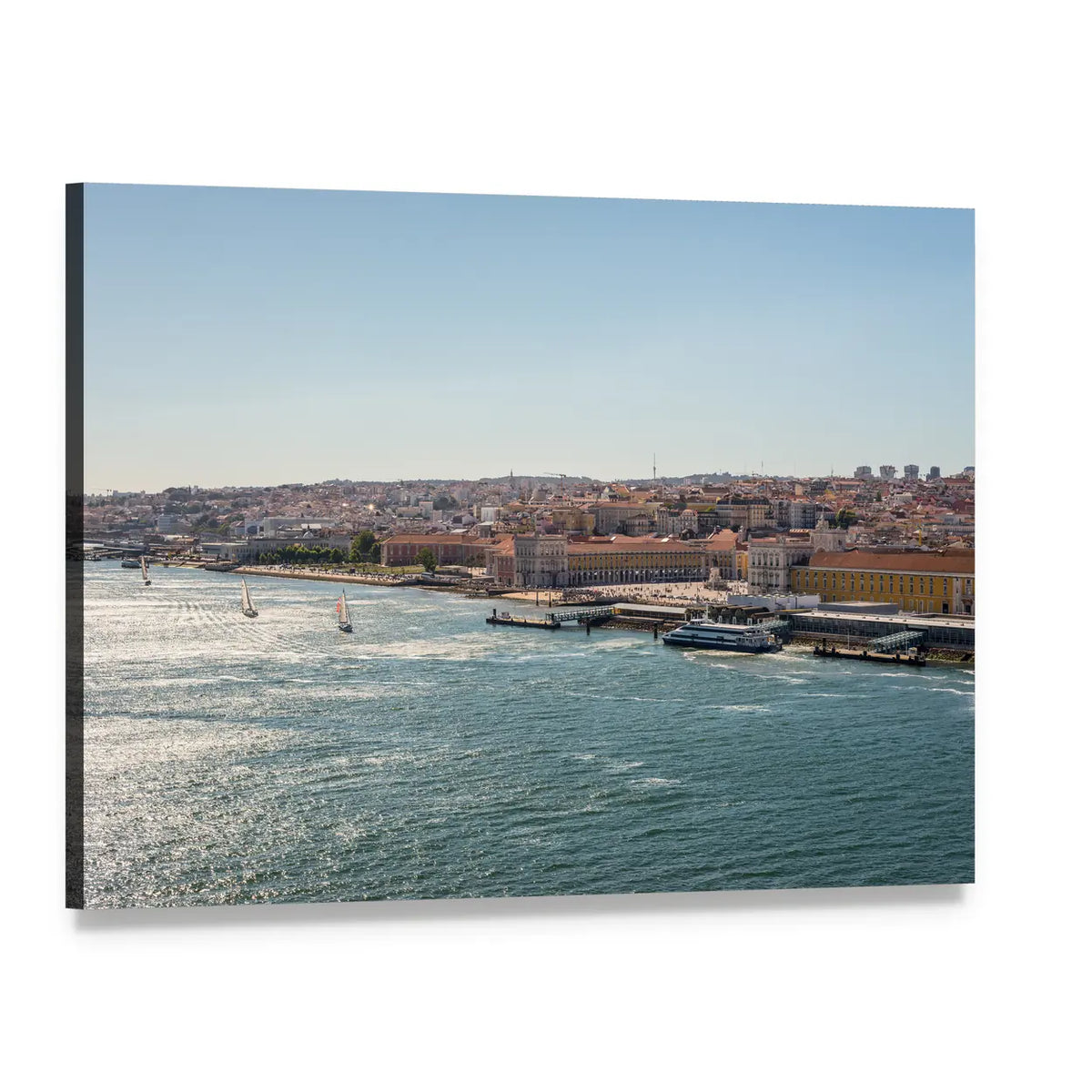 Alfama from the Tagus River Canvas Wall Art, single panel gallery wrapped canvas, angled product view