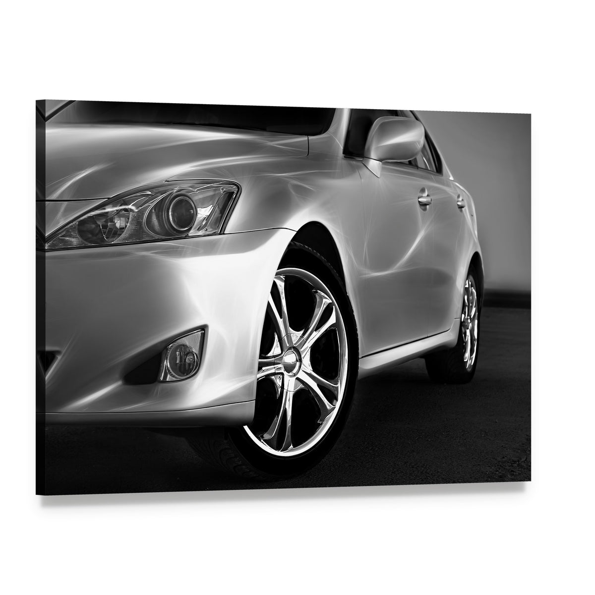 Fast Sports Car Canvas Wall Art, single panel gallery wrapped canvas, angled product view