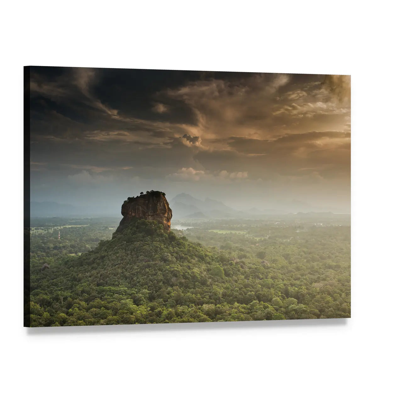 Sigiriya Lion Rock Fortress Canvas Wall Art, single panel gallery wrapped canvas, angled product view