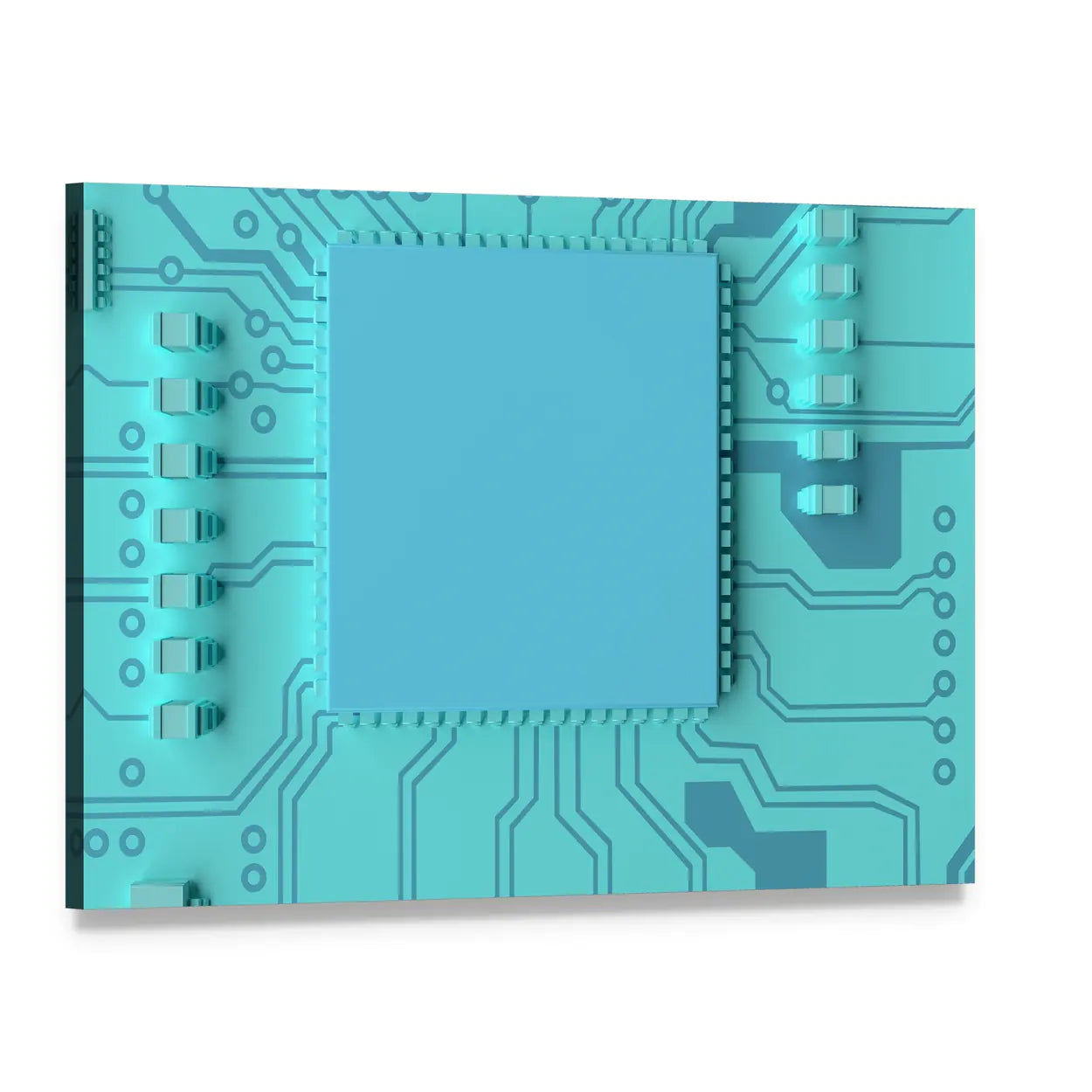 Circuit Board Concept Canvas Wall Art, single panel gallery wrapped canvas, angled product view