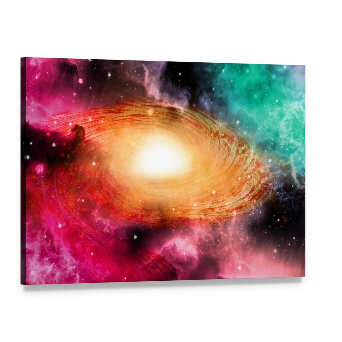 Beautiful Spiral Galaxy Canvas Wall Art, single panel gallery wrapped canvas, angled product view