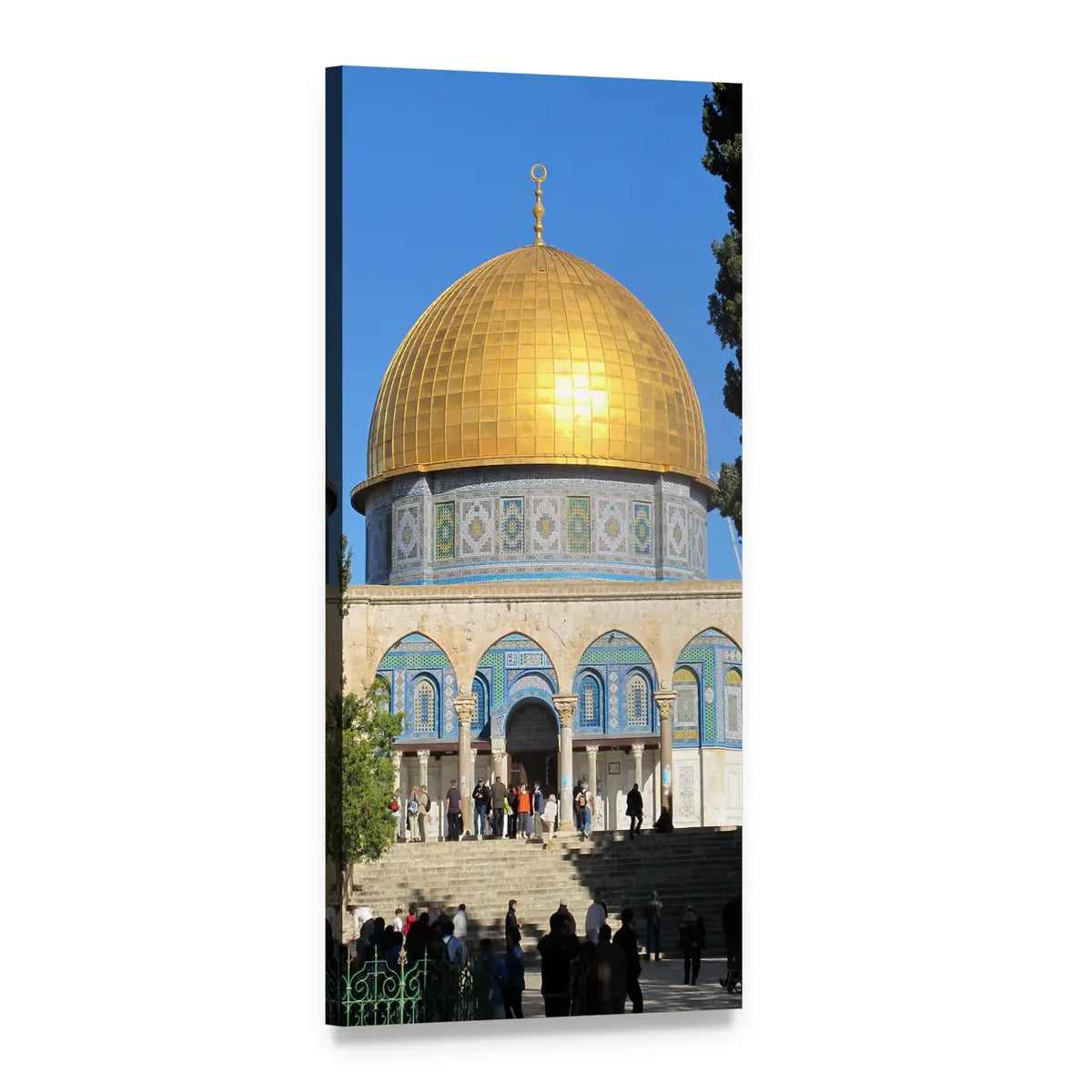 Al Aqsa Mosque in Jerusalem Vertical Canvas Wall Art, 1 panel 1 Vertical layout gallery wrapped canvas set, angled product view