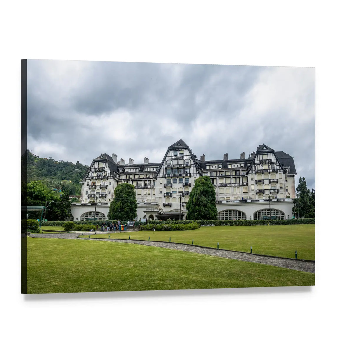 Quitandinha Palace Former Casino Hotel Canvas Wall Art, single panel gallery wrapped canvas, angled product view