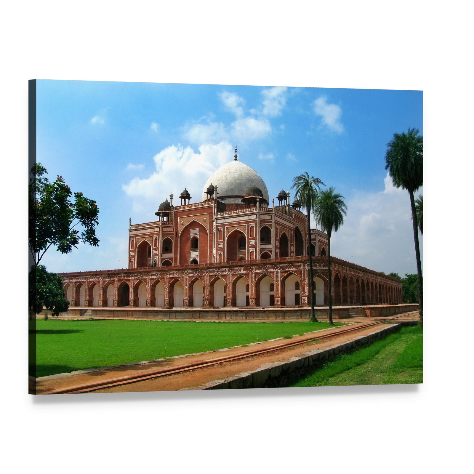 Humayun's Tomb in New Delhi Canvas Wall Art, single panel gallery wrapped canvas, angled product view