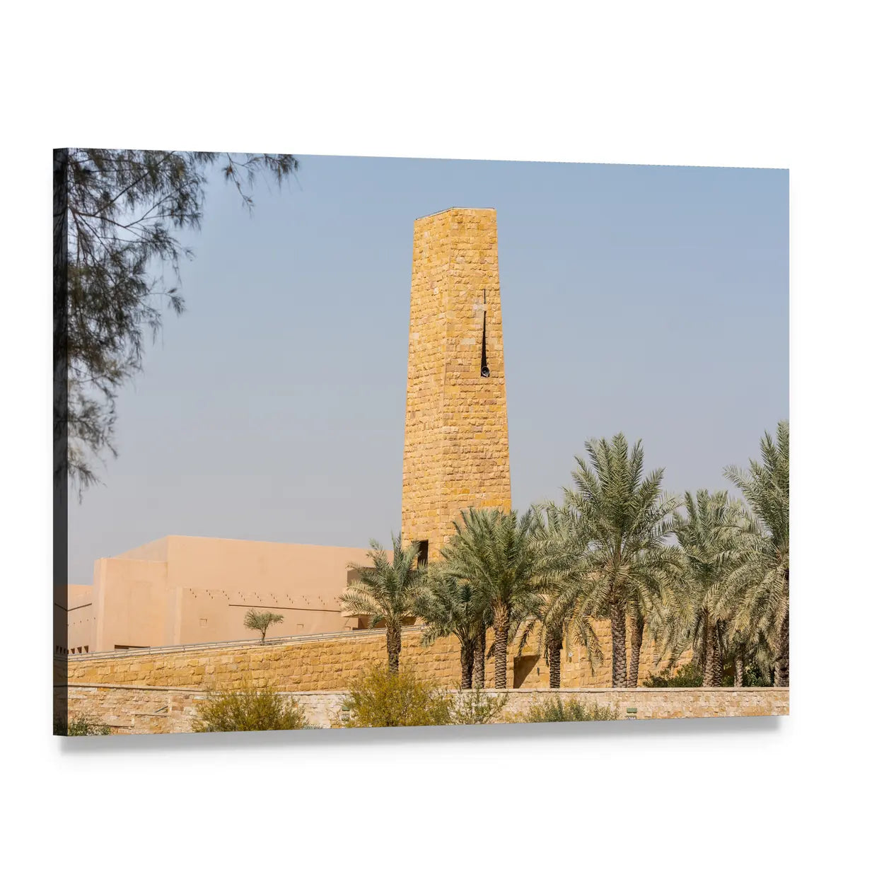 Diraiyah Stone Fortress Canvas Wall Art, single panel gallery wrapped canvas, angled product view