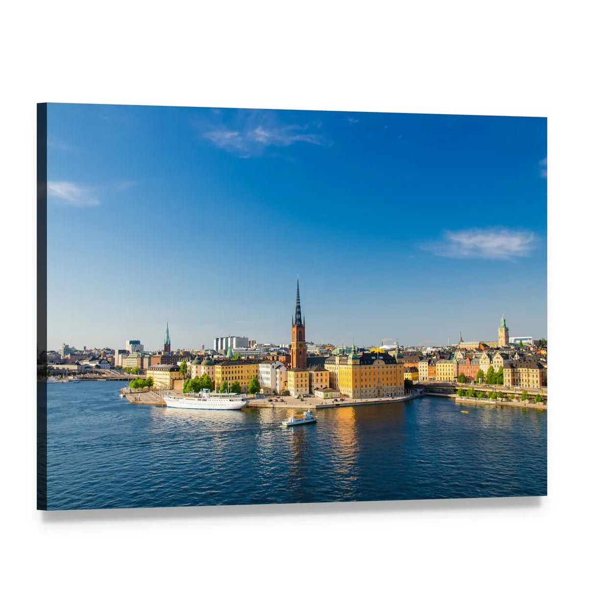 Riddarholm Church Near Lake Malaren Canvas Wall Art, single panel gallery wrapped canvas, angled product view