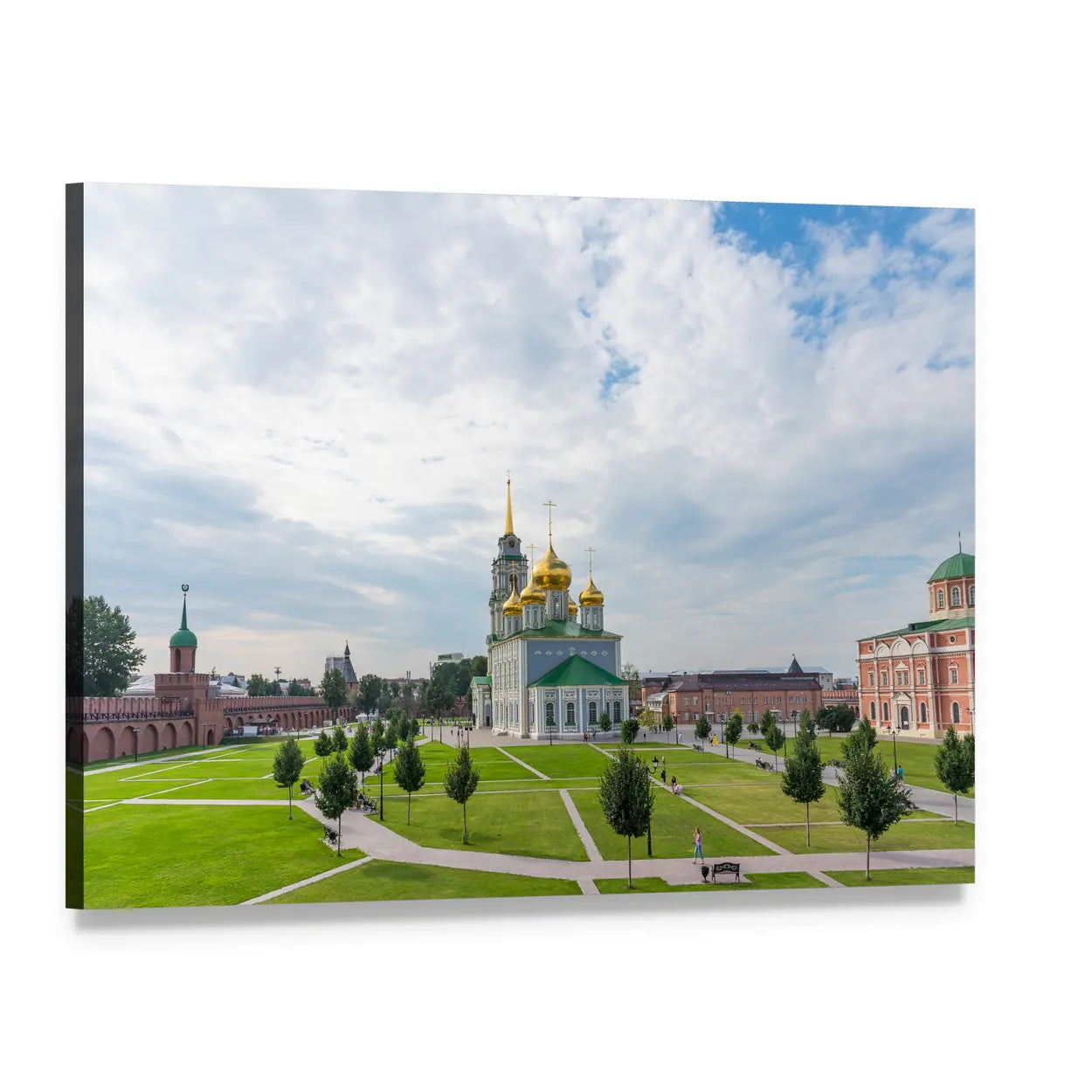 Epiphany Cathedral with Golden Domes Canvas Wall Art, single panel gallery wrapped canvas, angled product view