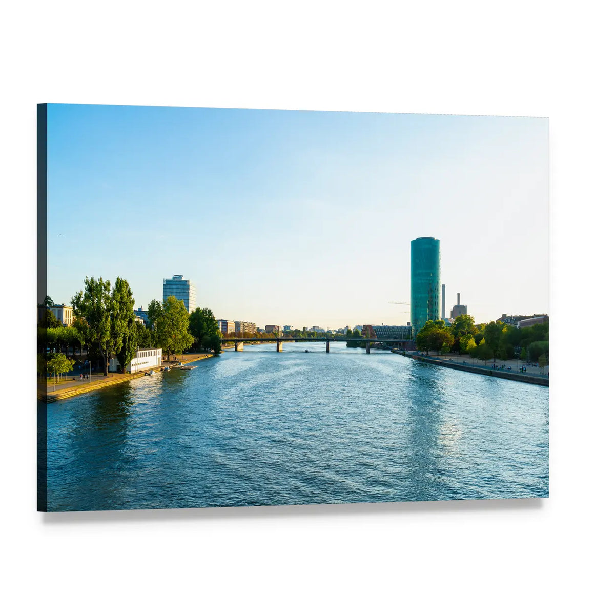 Frankfurt Am Main Skyline Canvas Wall Art, single panel gallery wrapped canvas, angled product view