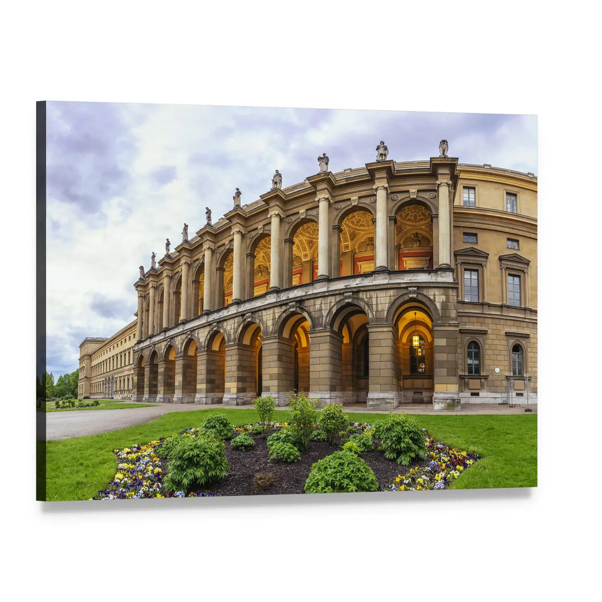Munich City Skyline Canvas Wall Art, single panel gallery wrapped canvas, angled product view