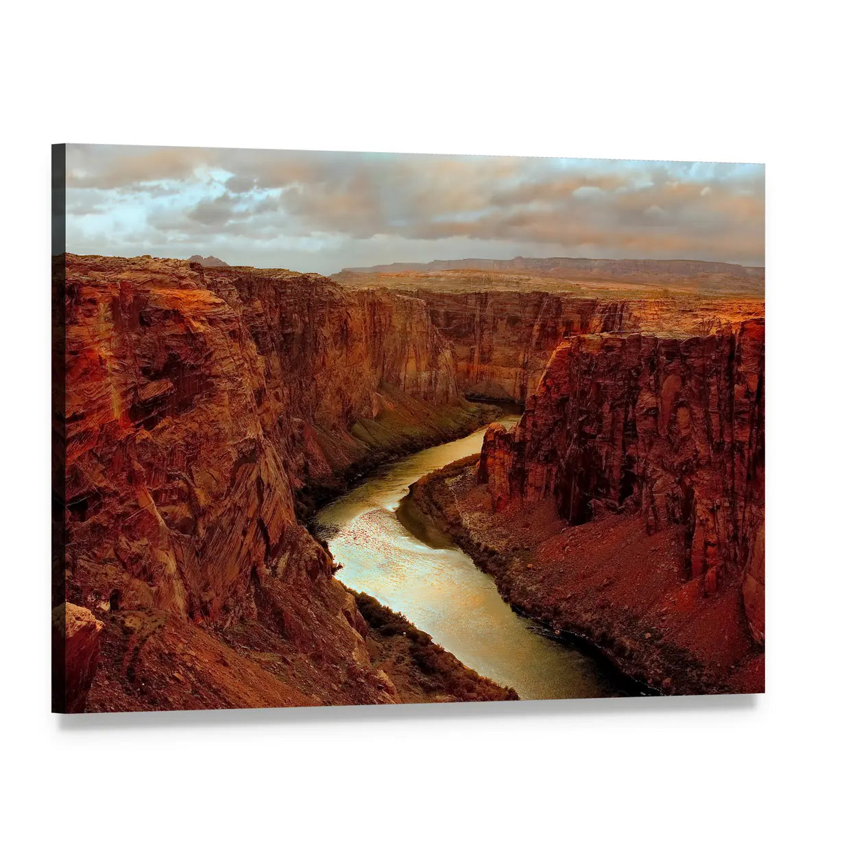 Grand Canyon Lake View Canvas Wall Art, single panel gallery wrapped canvas, angled product view
