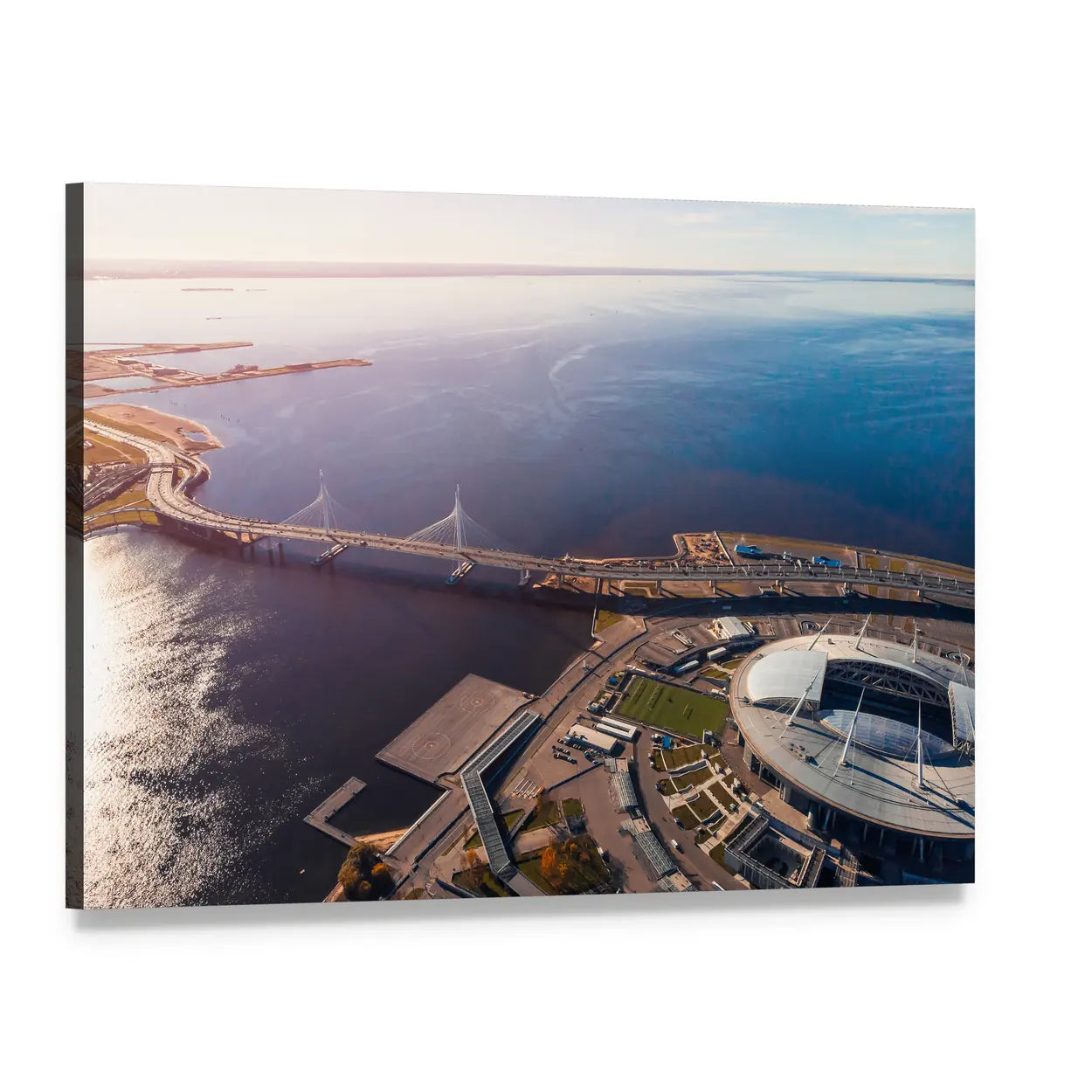 Aerial View of Zenit Arena, Russia Canvas Wall Art, single panel gallery wrapped canvas, angled product view