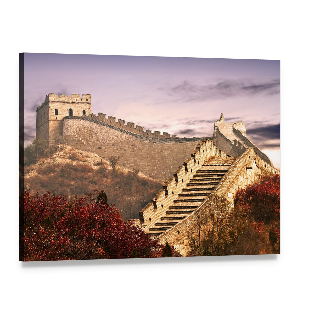Great Wall of China in the Clouds Canvas Wall Art, single panel gallery wrapped canvas, angled product view