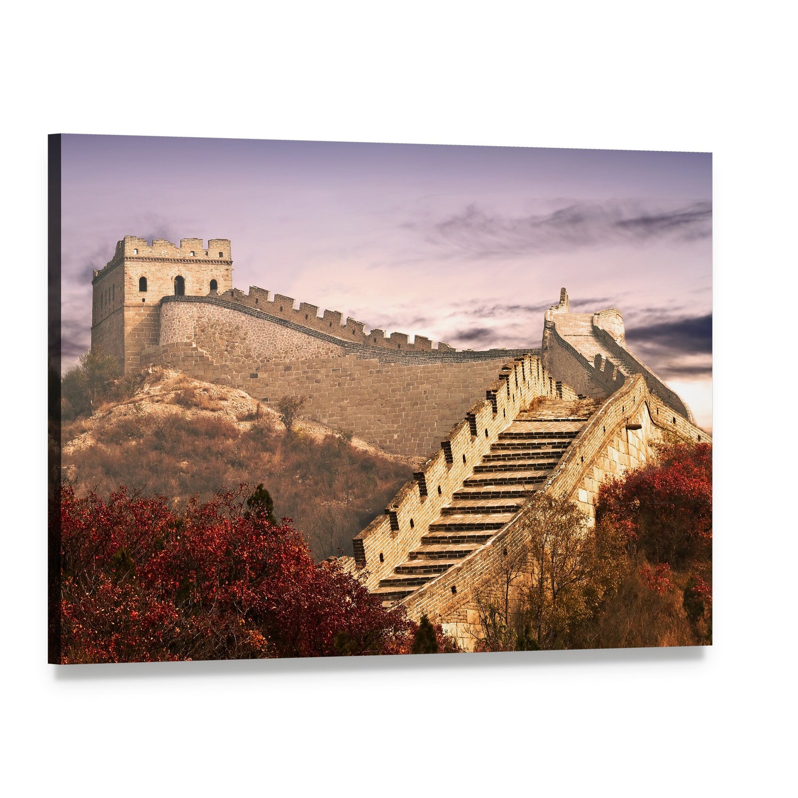 Great Wall of China in the Clouds Canvas Wall Art, single panel gallery wrapped canvas, angled product view