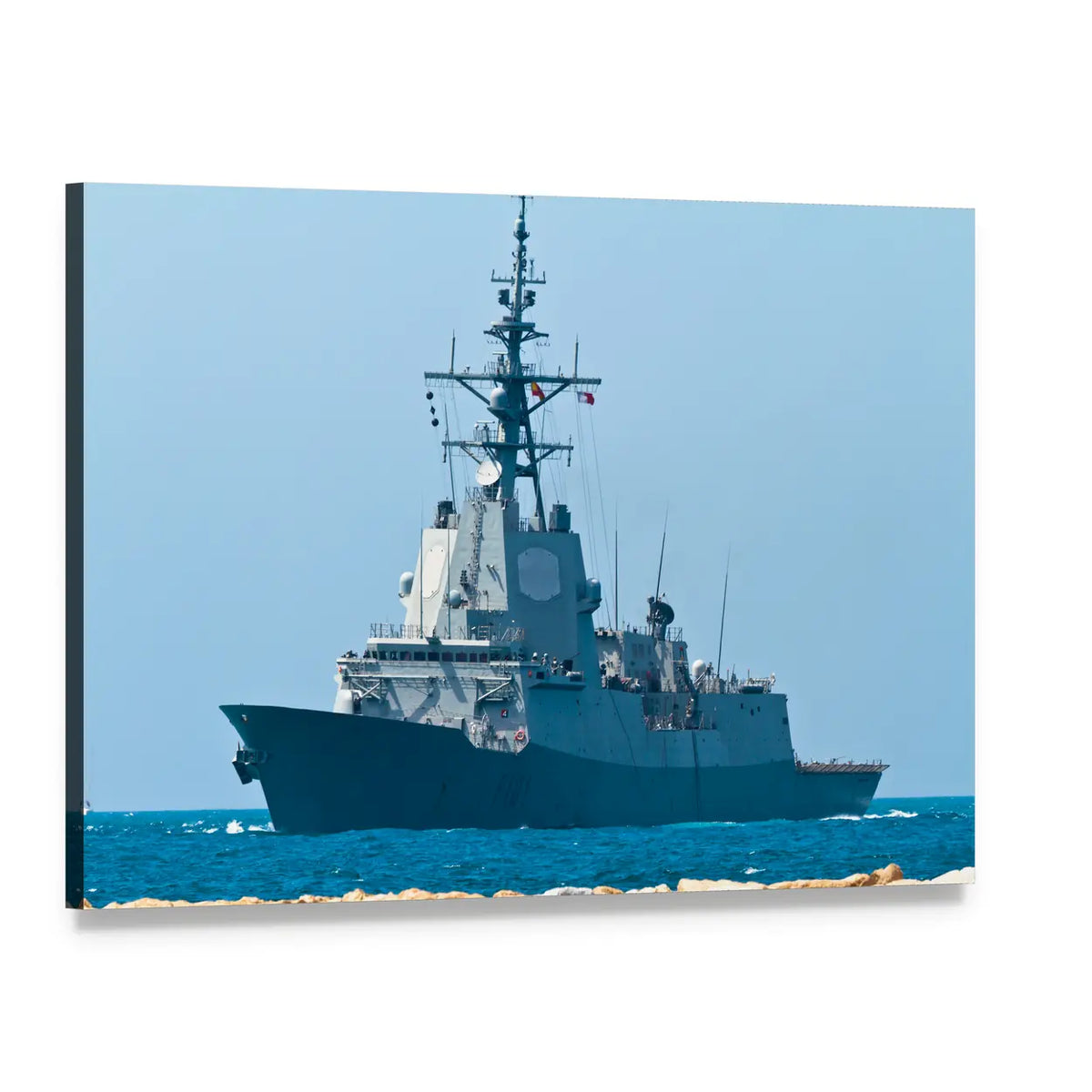 Frigate F-101 Canvas Wall Art, single panel gallery wrapped canvas, angled product view