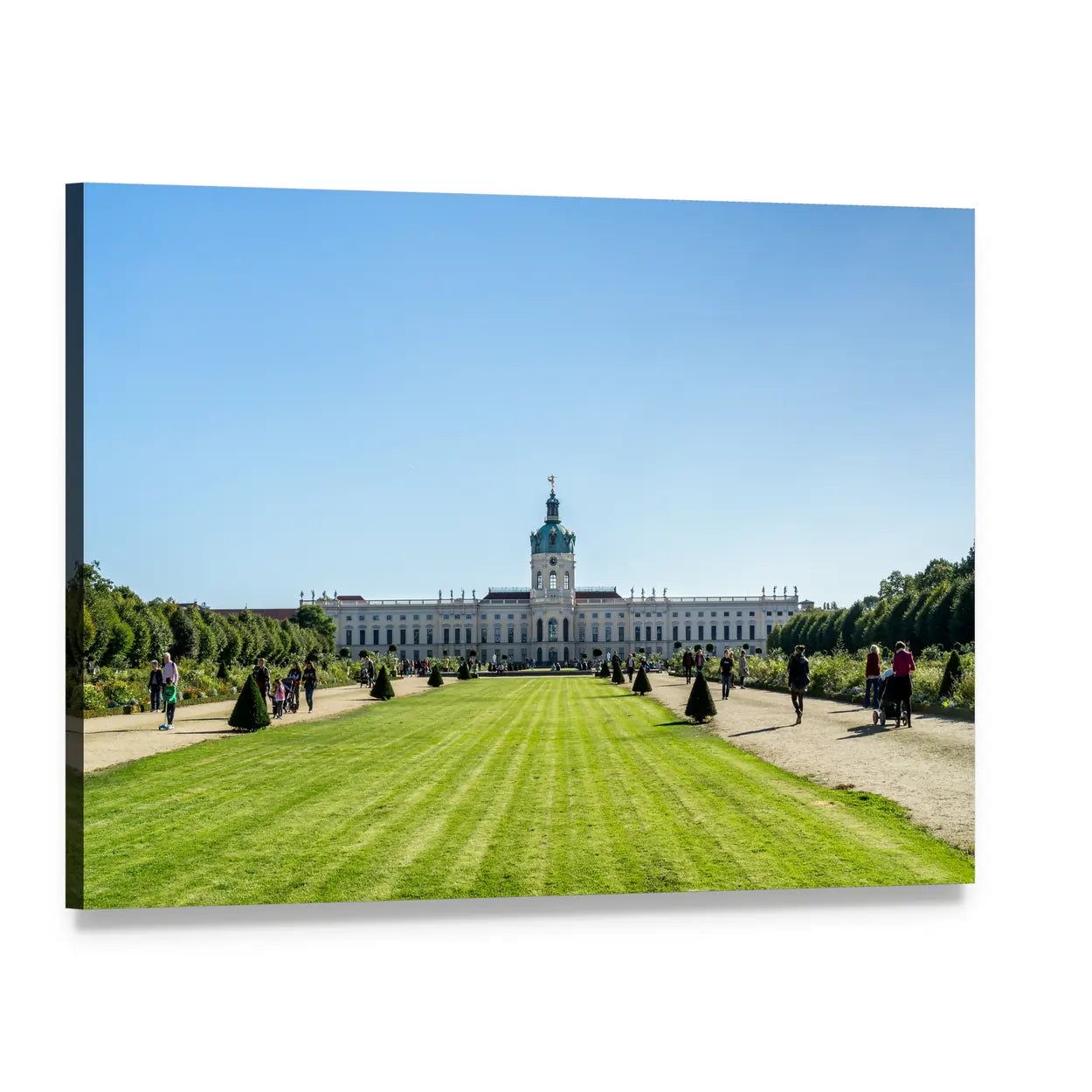 Charlottenburg Palace Garden View Canvas Wall Art, single panel gallery wrapped canvas, angled product view