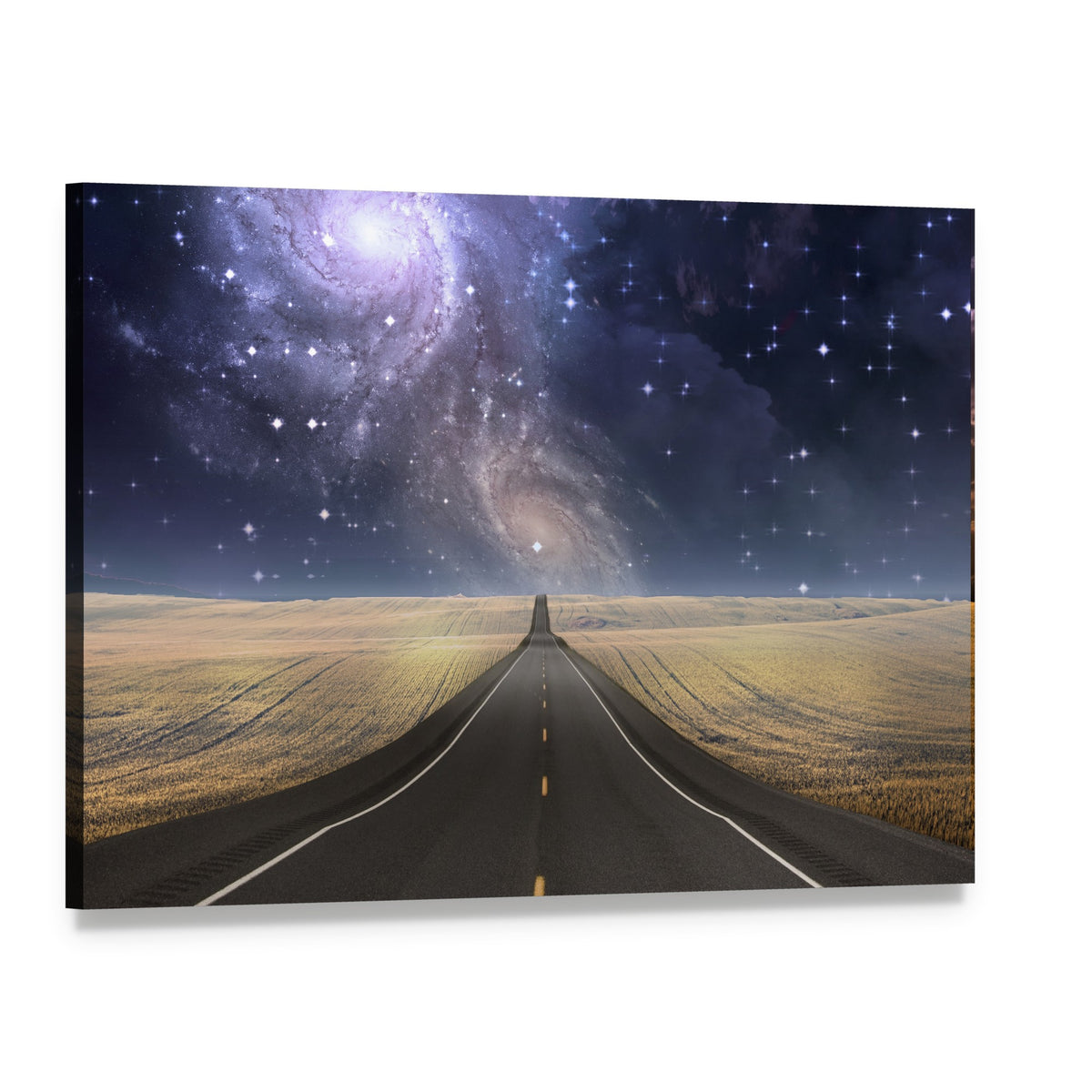Road to Galaxy Canvas Wall Art, single panel gallery wrapped canvas, angled product view