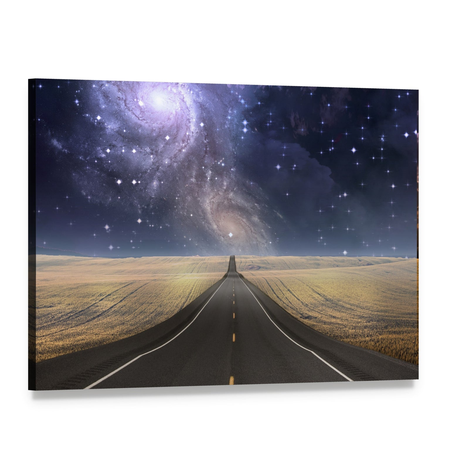 Road to Galaxy Canvas Wall Art, single panel gallery wrapped canvas, angled product view