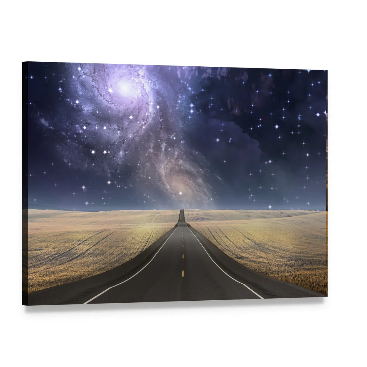 Road to Galaxy Canvas Wall Art, single panel gallery wrapped canvas, angled product view