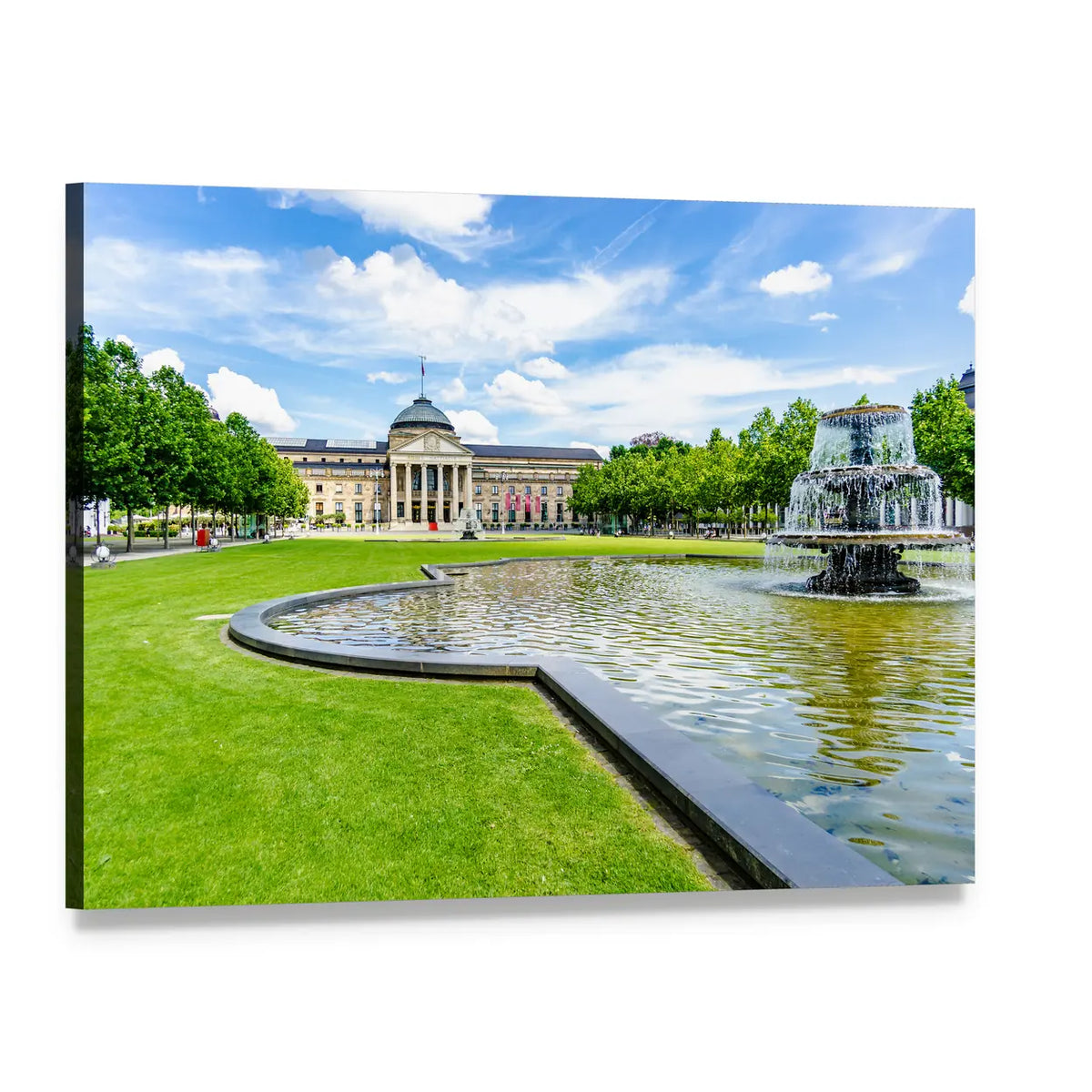 Kurhaus Casino Wiesbaden Canvas Wall Art, single panel gallery wrapped canvas, angled product view
