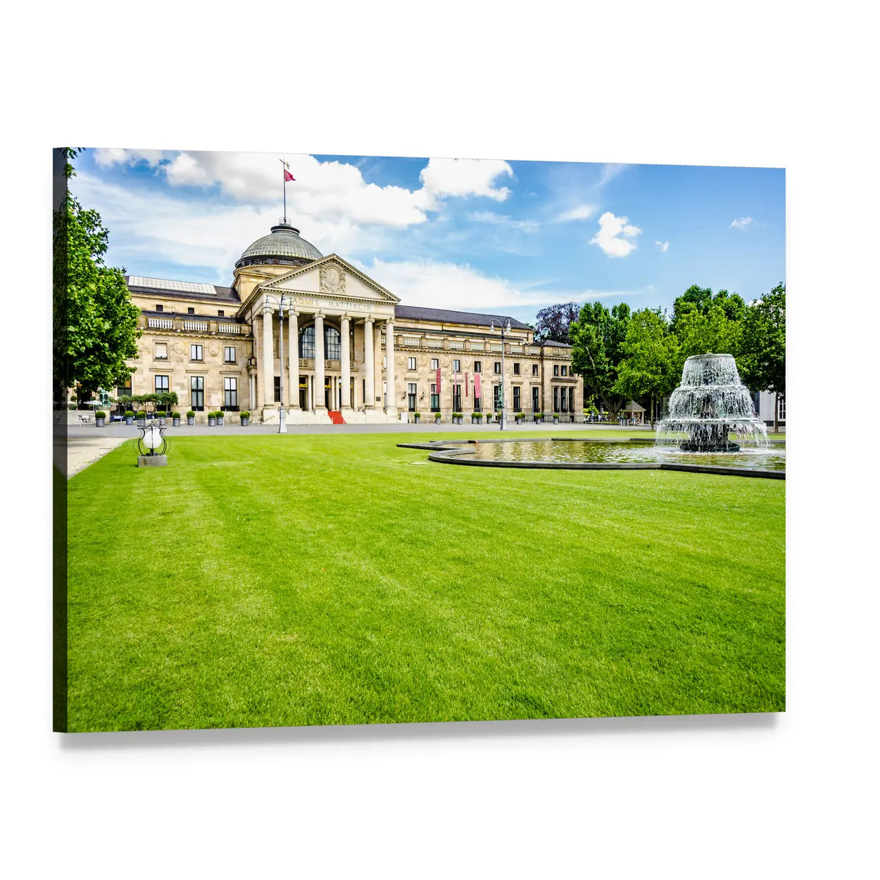 Casino Kurhaus of Wiesbaden Canvas Wall Art, single panel gallery wrapped canvas, angled product view