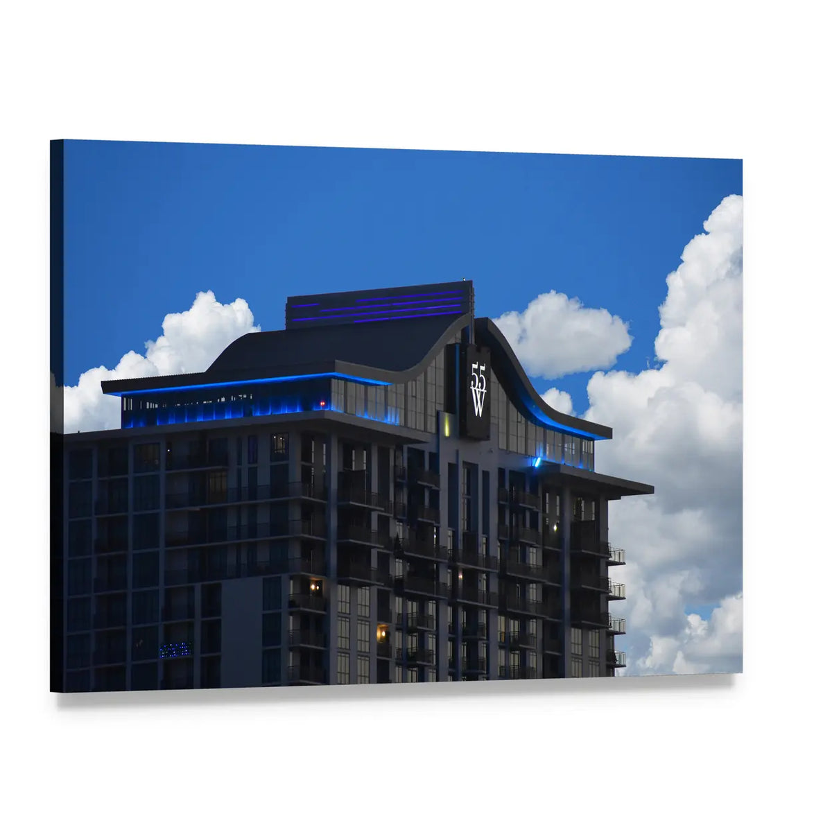Downtown Building in Orlando Canvas Wall Art, single panel gallery wrapped canvas, angled product view