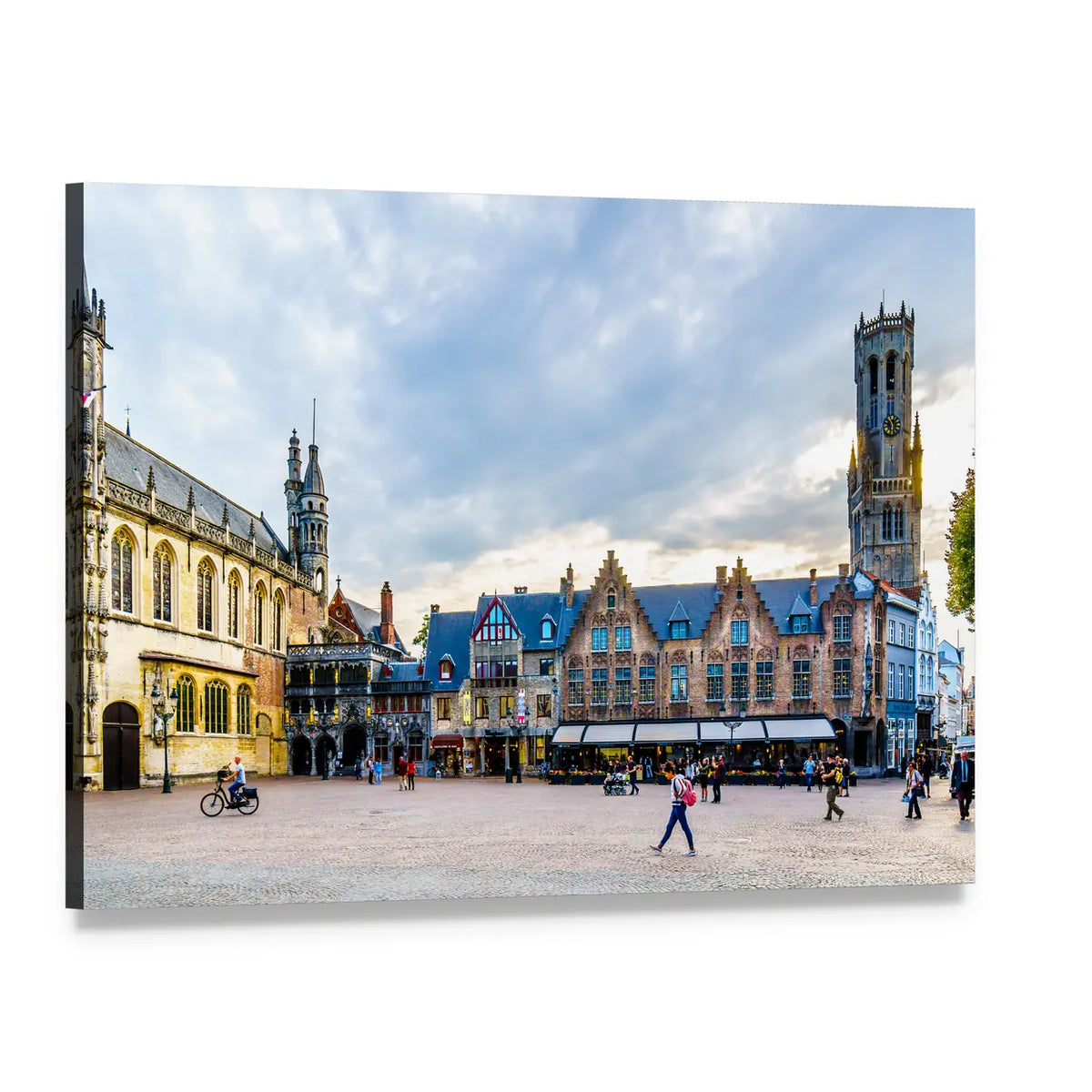 Town Hall and Holy Blood on Burg Square Canvas Wall Art, single panel gallery wrapped canvas, angled product view