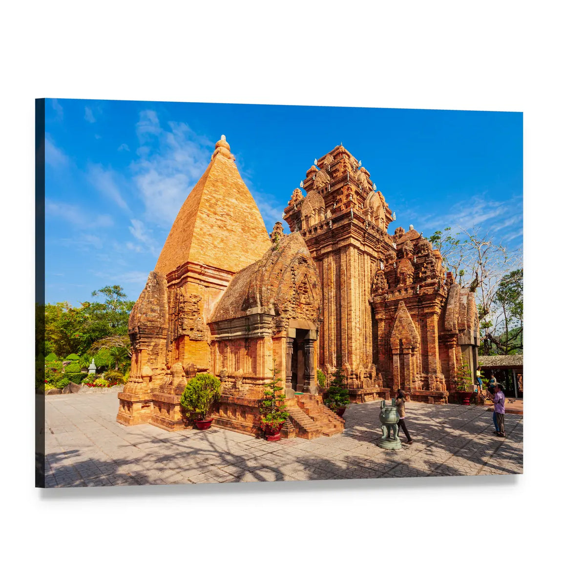 Ponagar Temple, Vietnam Canvas Wall Art, single panel gallery wrapped canvas, angled product view