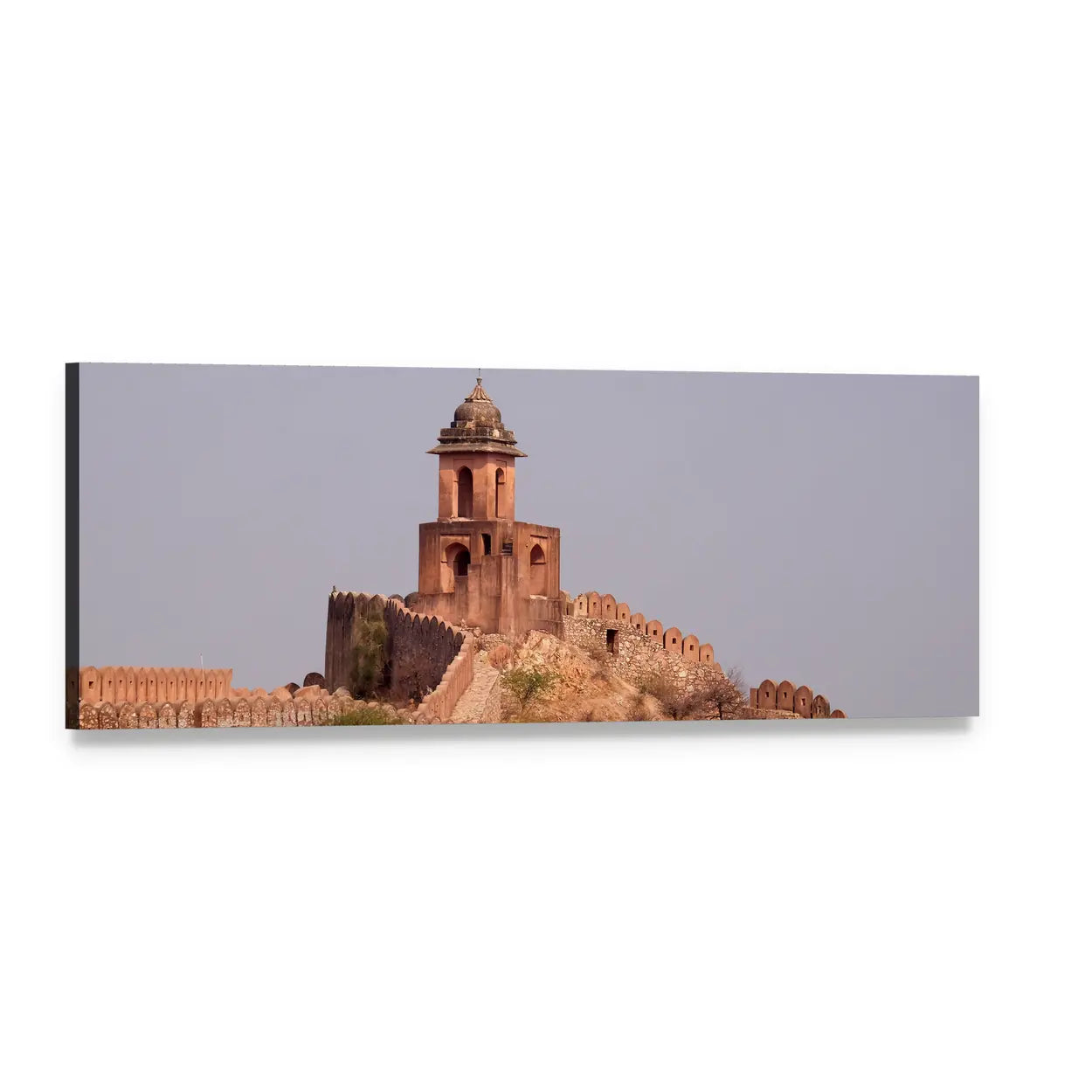 Jaigarh Fort Near Jaipur Panoramic Canvas Wall Art, single panel gallery wrapped canvas, angled product view