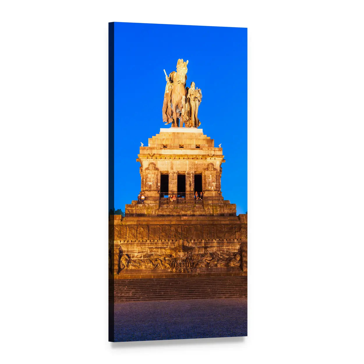 Deutsches Eck Memorial of German Unity Vertical Canvas Wall Art, 1 panel 1 Vertical layout gallery wrapped canvas set, angled product view