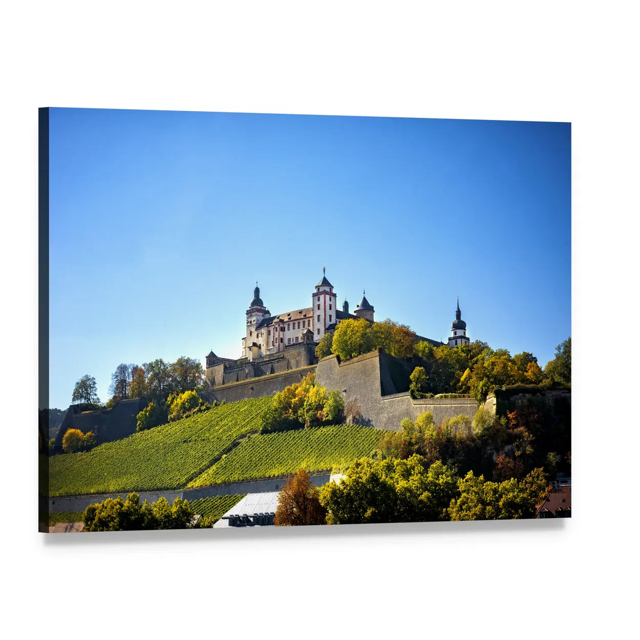 Wurzburg Towns of Germany Canvas Wall Art, single panel gallery wrapped canvas, angled product view