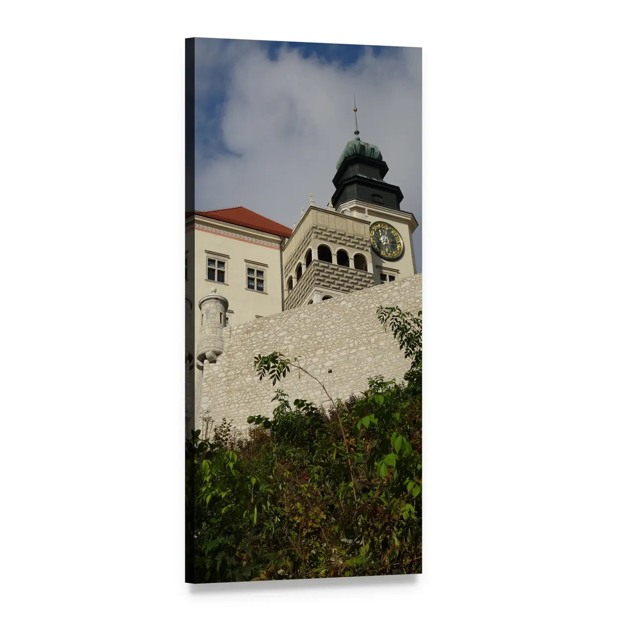 Pieskowa Skala Castle, Poland Vertical Canvas Wall Art, 1 panel 1 Vertical layout gallery wrapped canvas set, angled product view
