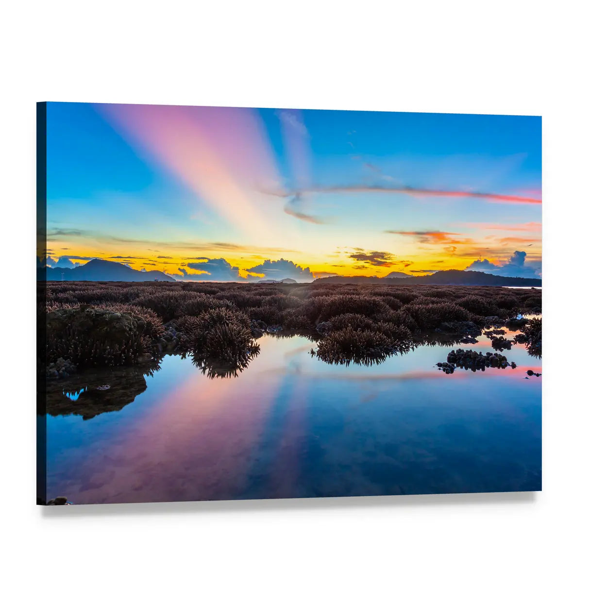 Rawai Beach Phuket Sunset Canvas Wall Art, single panel gallery wrapped canvas, angled product view
