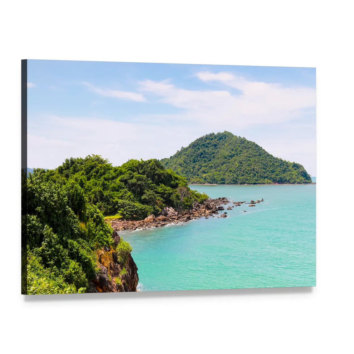 Nang Phaya Hill Coastal View Canvas Wall Art, single panel gallery wrapped canvas, angled product view