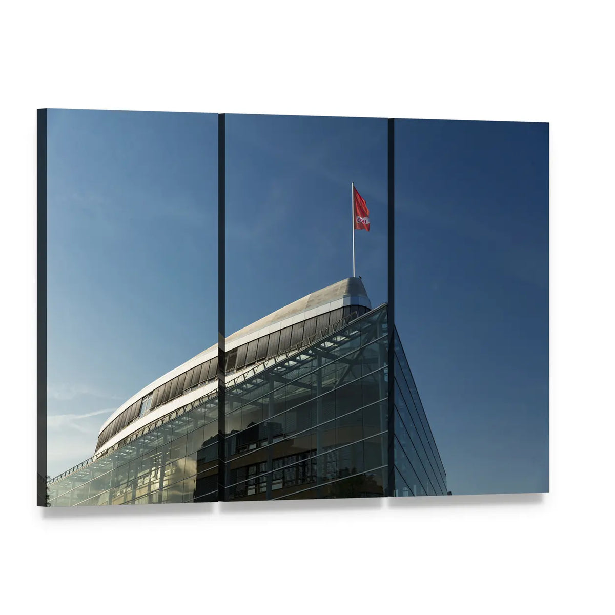 City View in Berlin Canvas Wall Art, 3 panel 3 Horizontal layout gallery wrapped canvas set, angled product view