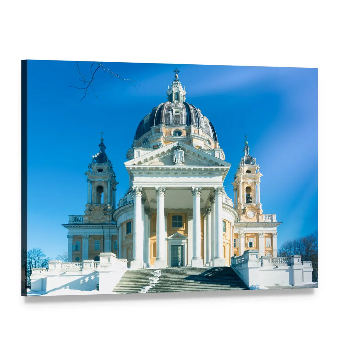 Basilica of Superga, Italy Canvas Wall Art, single panel gallery wrapped canvas, angled product view