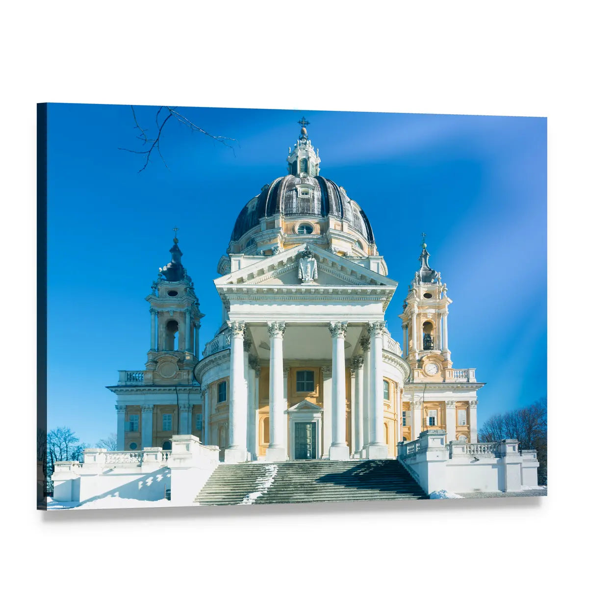 Basilica of Superga, Italy Canvas Wall Art, single panel gallery wrapped canvas, angled product view