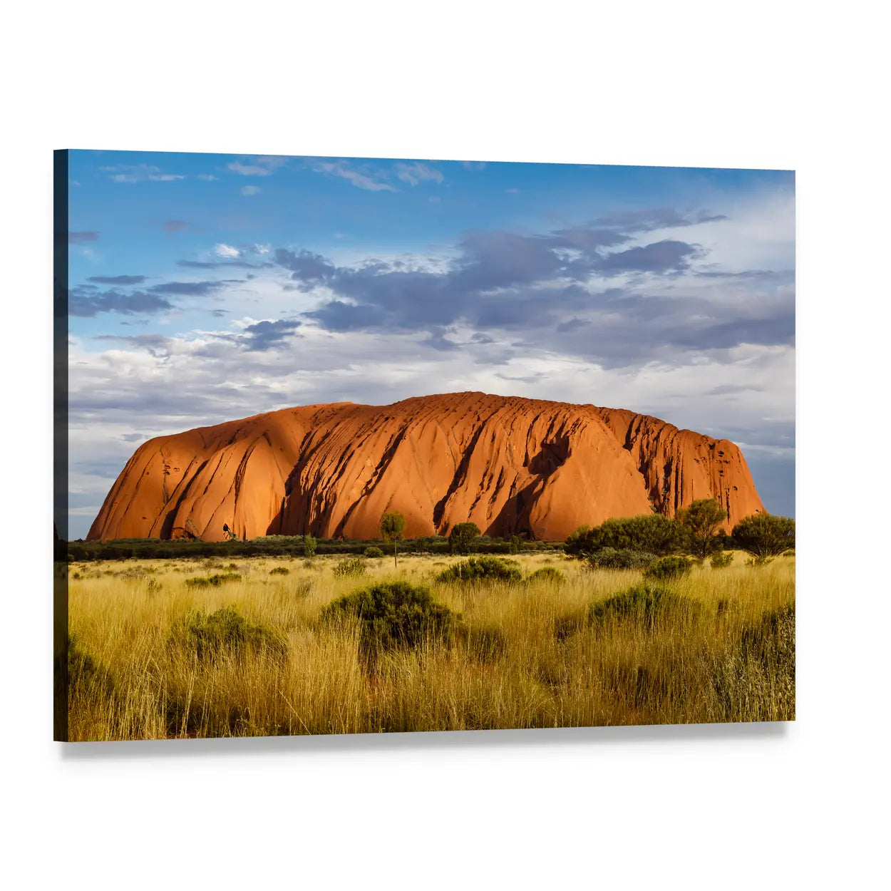 Red Sandstone Monolith at Golden Hour Canvas Wall Art, single panel gallery wrapped canvas, angled product view