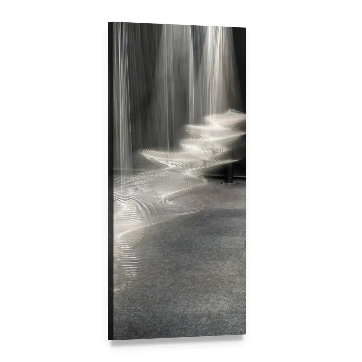 Luminous Water Ripples Vertical Canvas Wall Art, 1 panel 1 Vertical layout gallery wrapped canvas set, angled product view