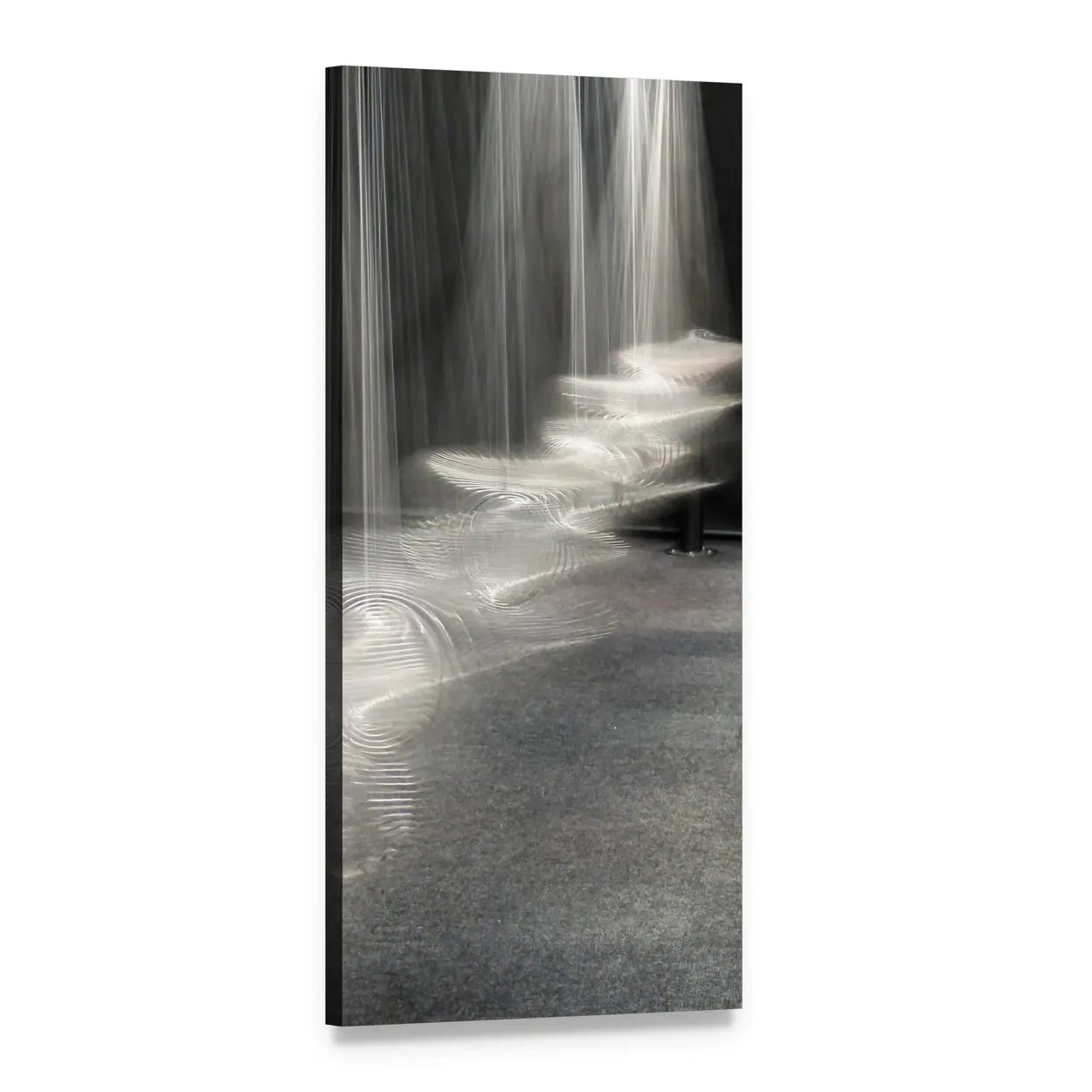 Luminous Water Ripples Vertical Canvas Wall Art, 1 panel 1 Vertical layout gallery wrapped canvas set, angled product view