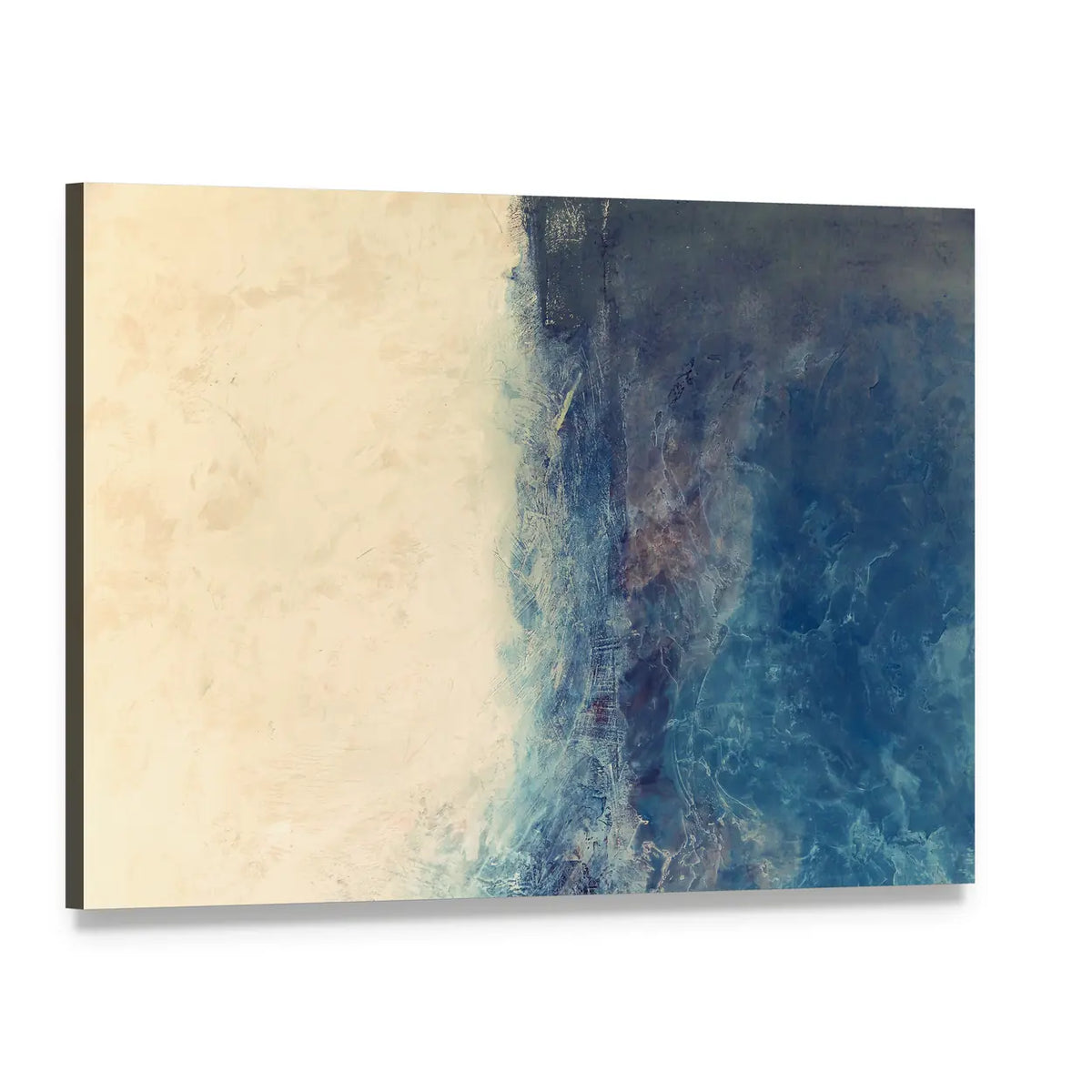 Sea and Beach Abstract Canvas Wall Art, single panel gallery wrapped canvas, angled product view