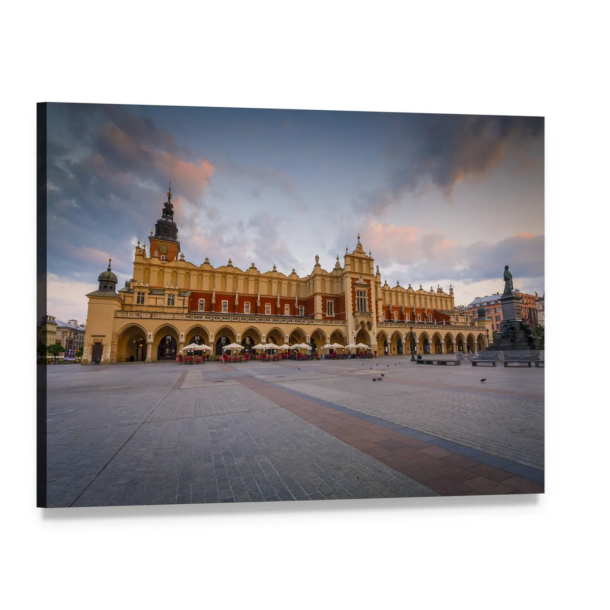 Cloth Hall in Krakow Canvas Wall Art, single panel gallery wrapped canvas, angled product view