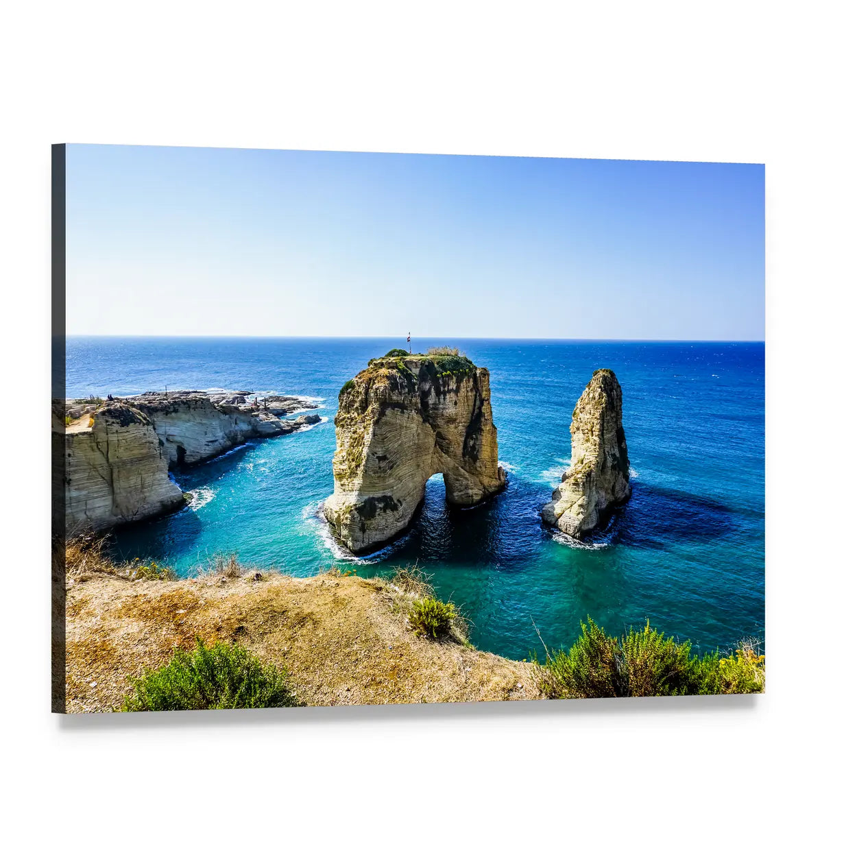 Pigeons Rock in Lebanon Canvas Wall Art, single panel gallery wrapped canvas, angled product view