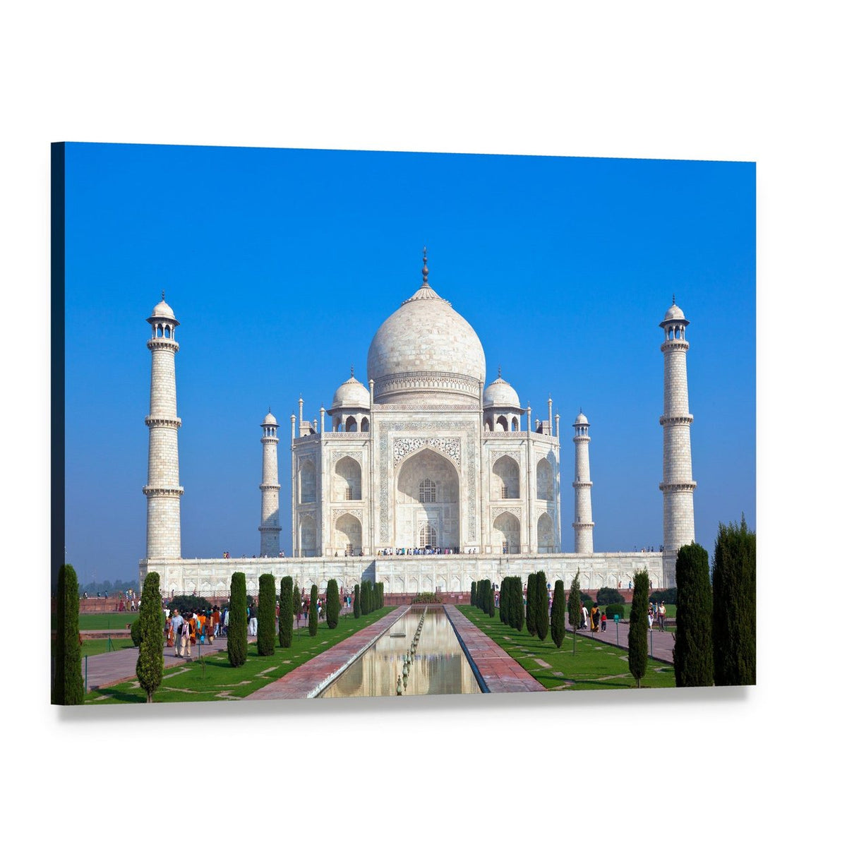 Taj Mahal Canvas Wall Art, single panel gallery wrapped canvas, angled product view