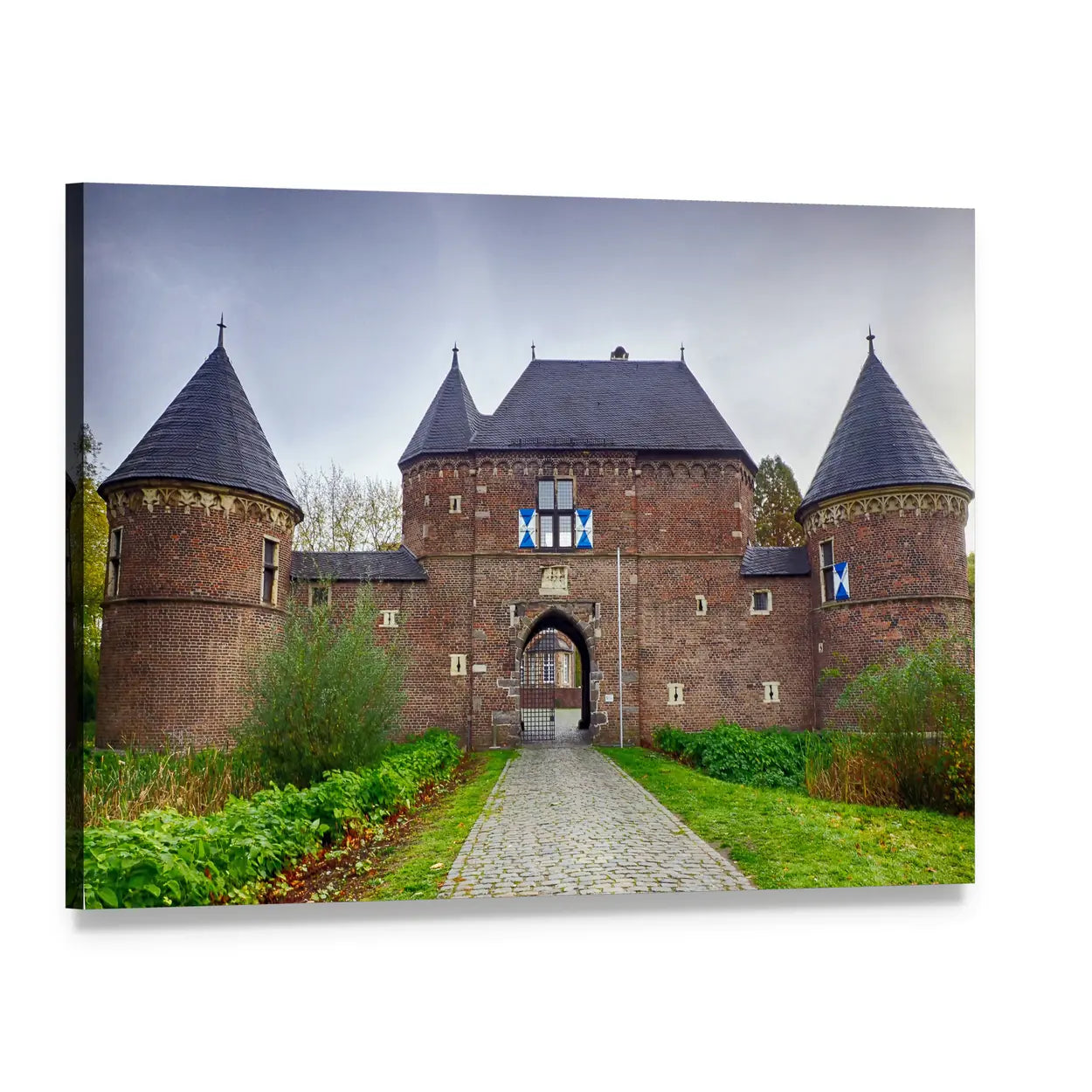 Castle in Vondern Canvas Wall Art, single panel gallery wrapped canvas, angled product view