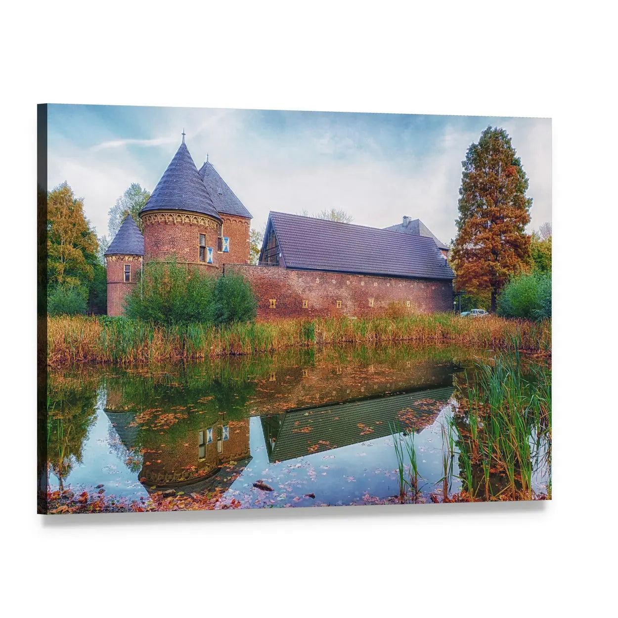 Burg Vondern Castle Canvas Wall Art, single panel gallery wrapped canvas, angled product view