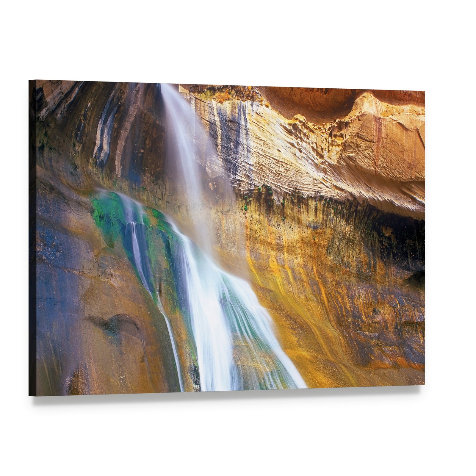 Lower Calf Creek Falls Canvas Wall Art, single panel gallery wrapped canvas, angled product view