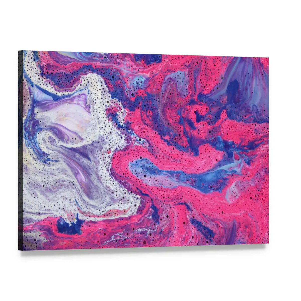 Acrylic Marble Texture Canvas Wall Art, single panel gallery wrapped canvas, angled product view
