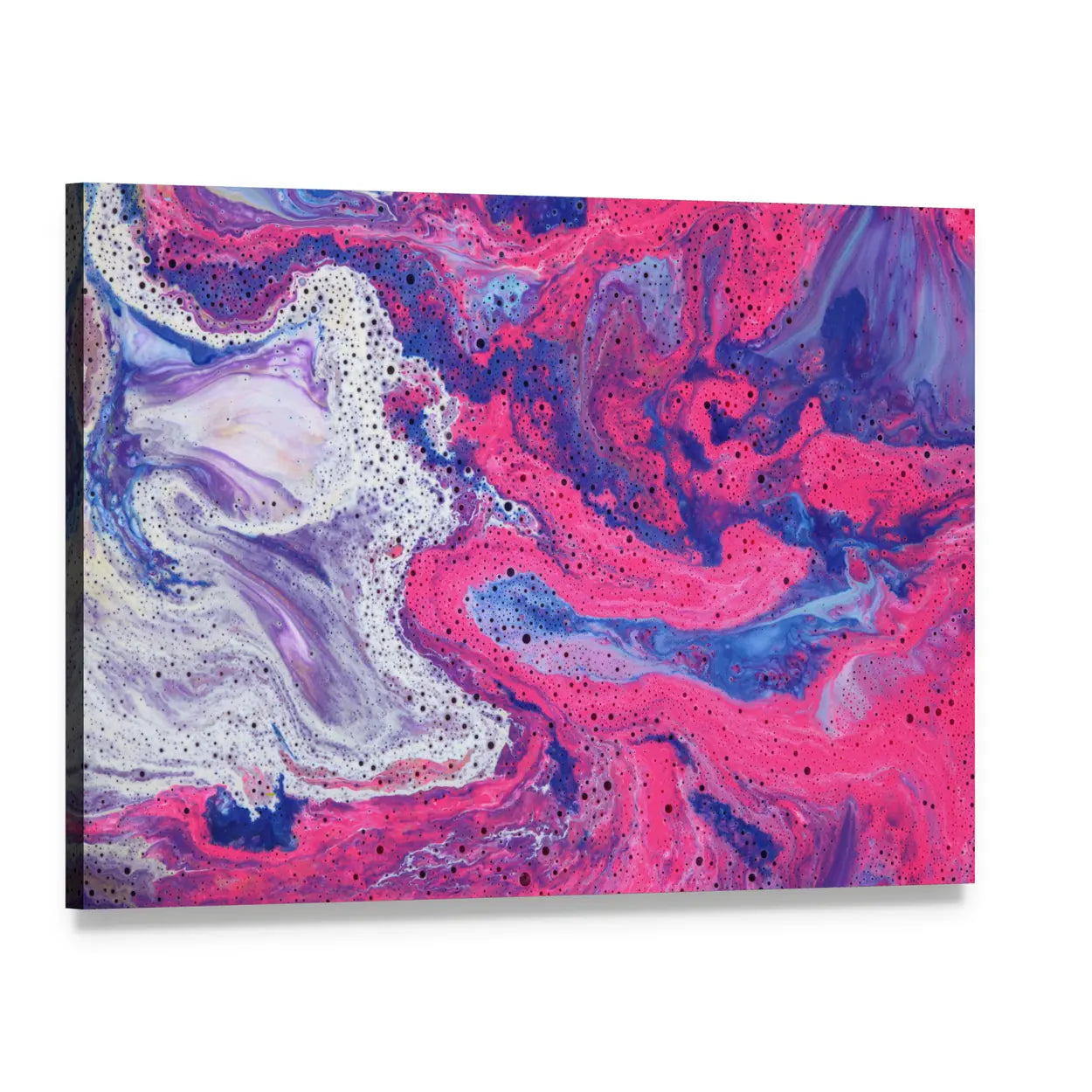 Acrylic Marble Texture Canvas Wall Art, single panel gallery wrapped canvas, angled product view