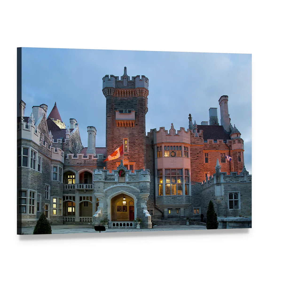 Casa Loma Gothic Architecture Canvas Wall Art, single panel gallery wrapped canvas, angled product view