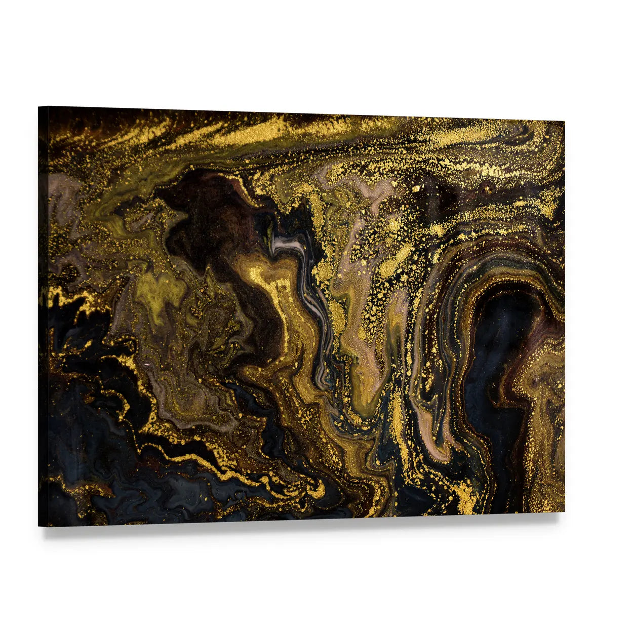 Marble Ripple Pattern Canvas Wall Art, single panel gallery wrapped canvas, angled product view